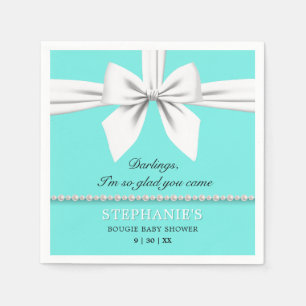 Serviette En Papier Aqua Turquoise élégant Baby shower Tiffany élégant