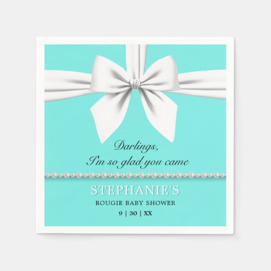 Serviette En Papier Aqua Turquoise élégant Baby shower Tiffany élégant (Devant)
