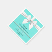 Serviette En Papier Aqua Turquoise élégant Baby shower Tiffany élégant (Coin)