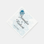Serviette En Papier Aqua Turtle Love Mariage (Coin)