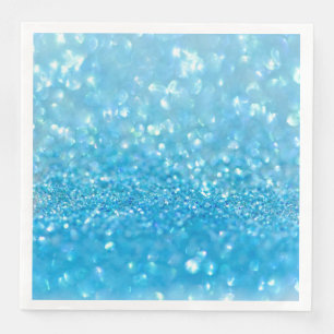 Serviette En Papier Aqua Water Baby Parties scintillant bleue