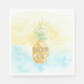 Serviette En Papier Aqua Yellow Pineappé Gold Dream (Devant)