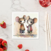 Serviette En Papier Aquarelle (En situation)