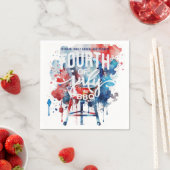 Serviette En Papier Aquarelle 4 juillet Barbecue Fête de cuisine (En situation)