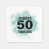 Serviette En Papier Aquarelle 50e anniversaire (Devant)