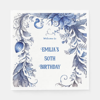 Serviette En Papier Aquarelle 50e anniversaire | Été