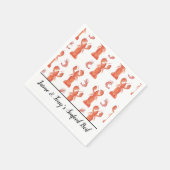 Serviette En Papier Aquarelle à la main Fruits de mer Bouillir Homard  (Coin)