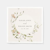 Serviette En Papier Aquarelle à mousse souple couleur florale Mariage  (Devant)