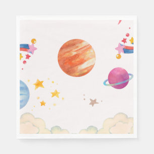 Serviette En Papier Aquarelle à thème de l'espace - Lumière