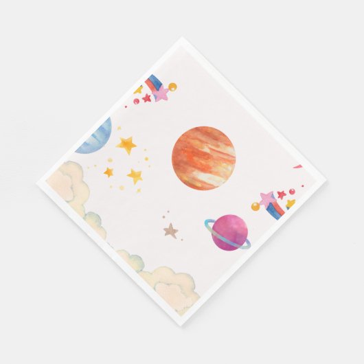 Serviette En Papier Aquarelle à thème de l'espace - Lumière (Coin)