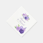 Serviette En Papier Aquarelle à thème ultra violet Mariage floral (Coin)