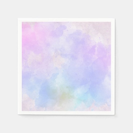 Serviette En Papier Aquarelle Abstraite bleu violet élégant (Devant)