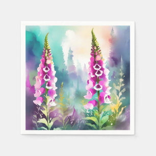 Serviette En Papier Aquarelle Abstraite Foxglove