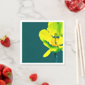 Serviette En Papier Aquarelle abstraite jaune lâche floral (En situation)