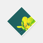 Serviette En Papier Aquarelle abstraite jaune lâche floral (Coin)