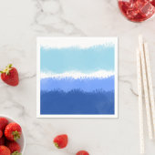 Serviette En Papier Aquarelle Abstraite moderne tons bleus (En situation)