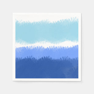 Serviette En Papier Aquarelle Abstraite moderne tons bleus