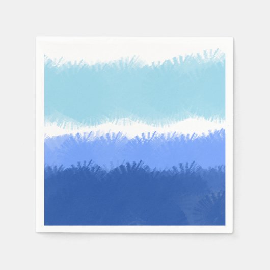 Serviette En Papier Aquarelle Abstraite moderne tons bleus (Devant)