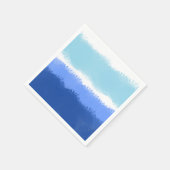 Serviette En Papier Aquarelle Abstraite moderne tons bleus (Coin)