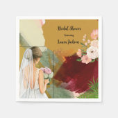 Serviette En Papier aquarelle abstraite nuptiale invitation (Devant)