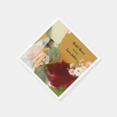 Serviette En Papier aquarelle abstraite nuptiale invitation (Coin)