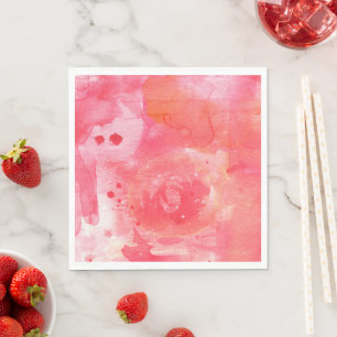 Serviette En Papier Aquarelle Abstraite rose