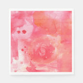 Serviette En Papier Aquarelle Abstraite rose (Devant)