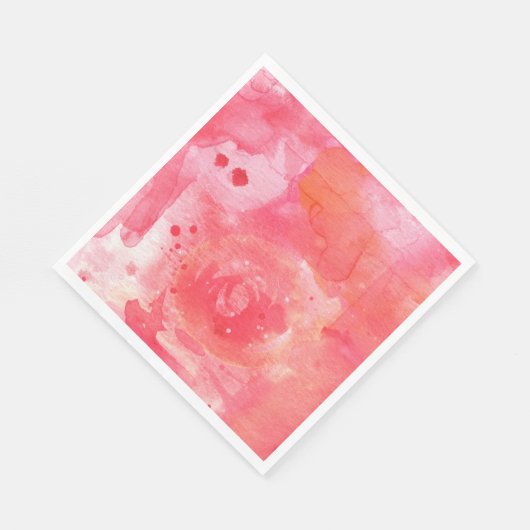 Serviette En Papier Aquarelle Abstraite rose (Coin)