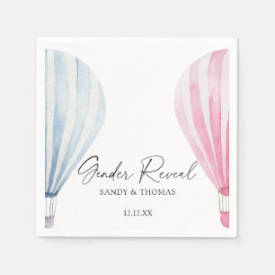 Serviette En Papier Aquarelle Air Balloons Révélation de genre