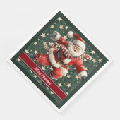 Serviette En Papier Aquarelle amusante Santa Claus Napkins de Noël (Coin)
