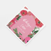 Serviette En Papier Aquarelle Anéone Cardstock Mariage Arche rose (Coin)