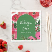 Serviette En Papier Aquarelle Anéone Cardstock Vert Arche Mariage (En situation)