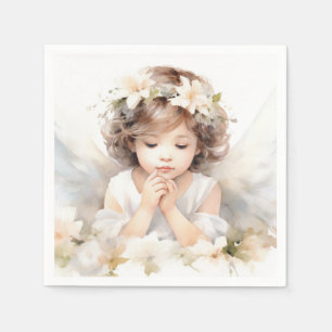 Serviette En Papier Aquarelle Angel Girl
