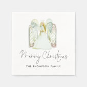 Serviette En Papier Aquarelle Angel Joyeux Noël Script (Devant)