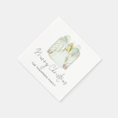 Serviette En Papier Aquarelle Angel Joyeux Noël Script (Coin)