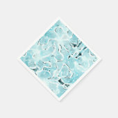 Serviette En Papier Aquarelle Aqua (Coin)