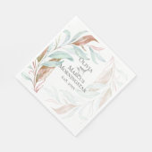 Serviette En Papier Aquarelle Aqua Coral Eucalyptus Feuilles (Coin)
