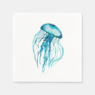 Serviette En Papier Aquarelle Aqua Jellyfish
