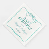 Serviette En Papier Aquarelle Aqua Ribbon Bébé Sprinkel (Coin)