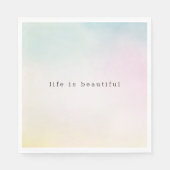 Serviette En Papier Aquarelle Aqua Rose Jaune Tie Dye Ombre (Devant)