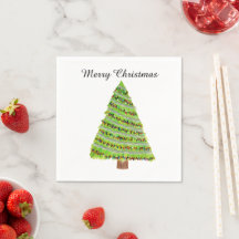 Aquarelle Arbre de Noël