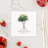 Serviette En Papier Aquarelle Arbre Famille Réunion Été Se Reunir (En situation)