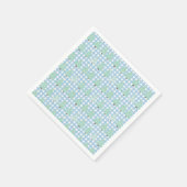 Serviette En Papier Aquarelle Arbres de Noël avec Plaid Bleu (Coin)