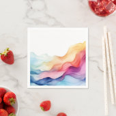 Serviette En Papier Aquarelle arc-en-ciel (En situation)