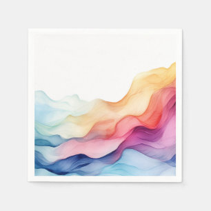 Serviette En Papier Aquarelle arc-en-ciel