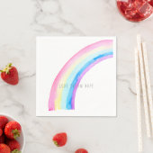 Serviette En Papier Aquarelle arc-en-ciel (En situation)