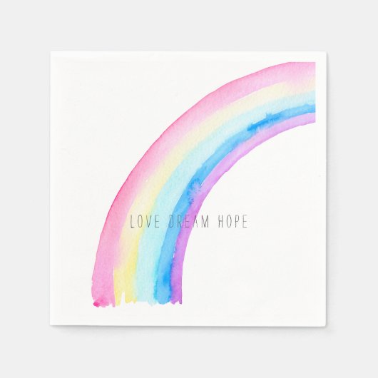 Serviette En Papier Aquarelle arc-en-ciel (Devant)