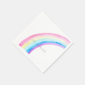 Serviette En Papier Aquarelle arc-en-ciel (Coin)