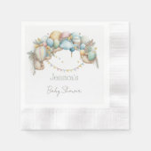 Serviette En Papier Aquarelle arc-en-ciel Air Baby shower (Devant)
