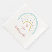 Serviette En Papier Aquarelle arc-en-ciel rose bleu fête d'anniversair (Coin)